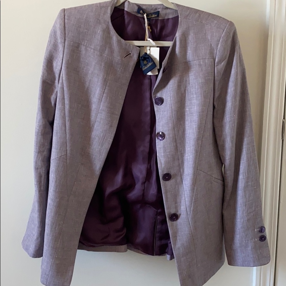 purple linen brooks brothers jacket! size 6